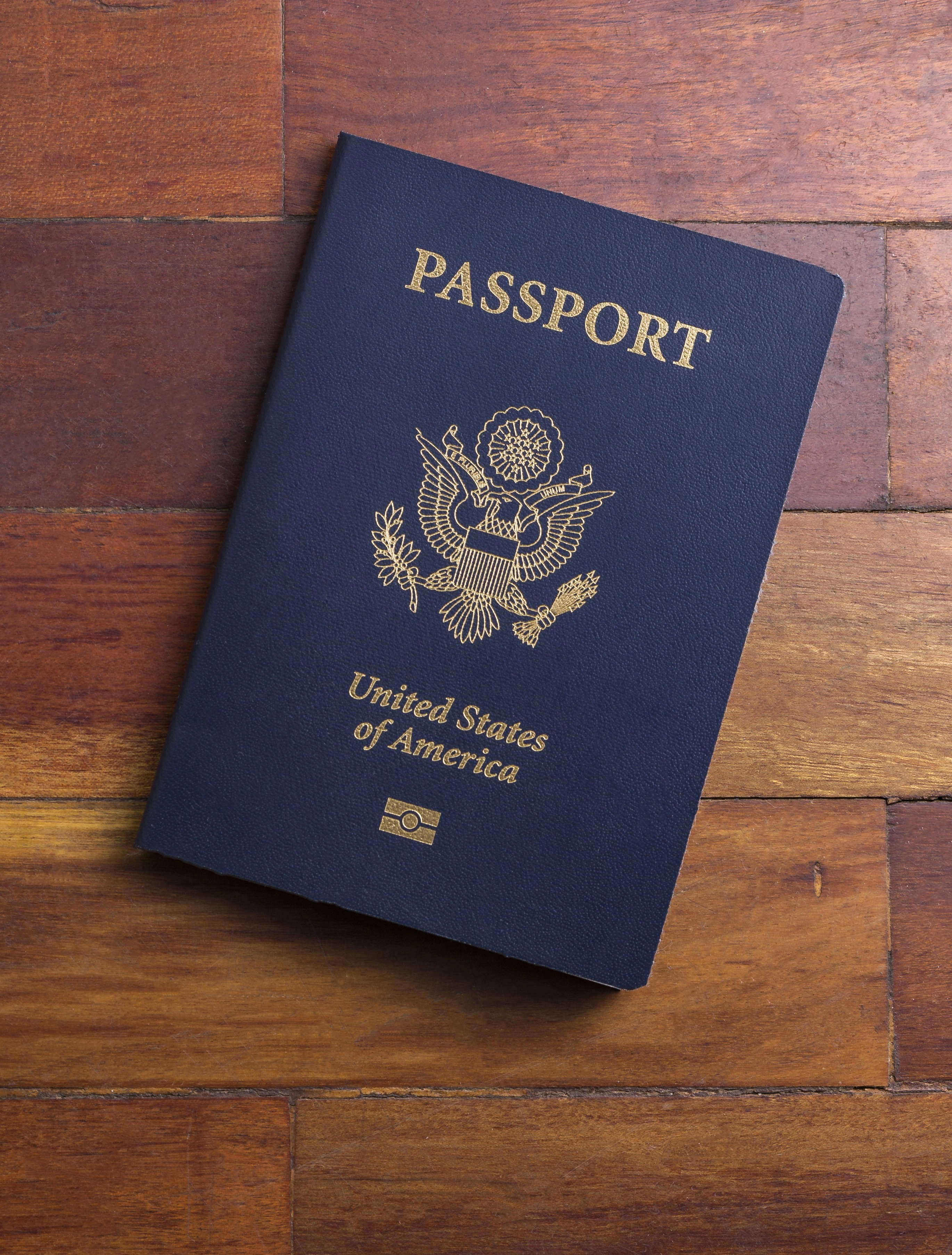 Top View Passports and Flag Arrangement